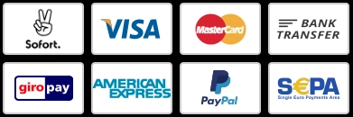 Accept Visa, Mastercard, Discover, American Express, PayPal and SEPA Direct Debit payments,Bahrzahlen